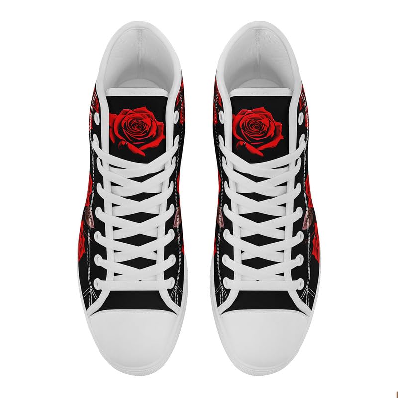 Skull Canvas Shoes for Men and Women Classic Gothic Style Fashion Street Style Casual Canvas Sneakers [CoolCustomize] High-Top - Lace-Up Sneakers,
