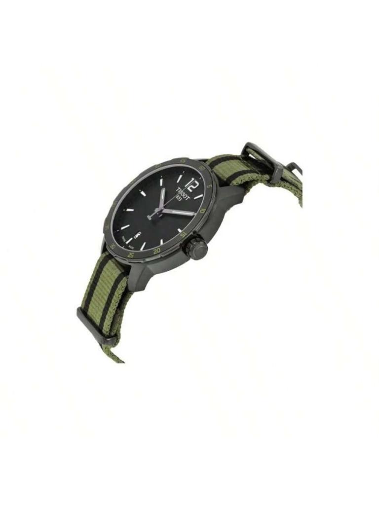 Tissot Orologio da uomo al quarzo, impermeabile fino a 100 m, cinturino in tela T095.410.37.057.00