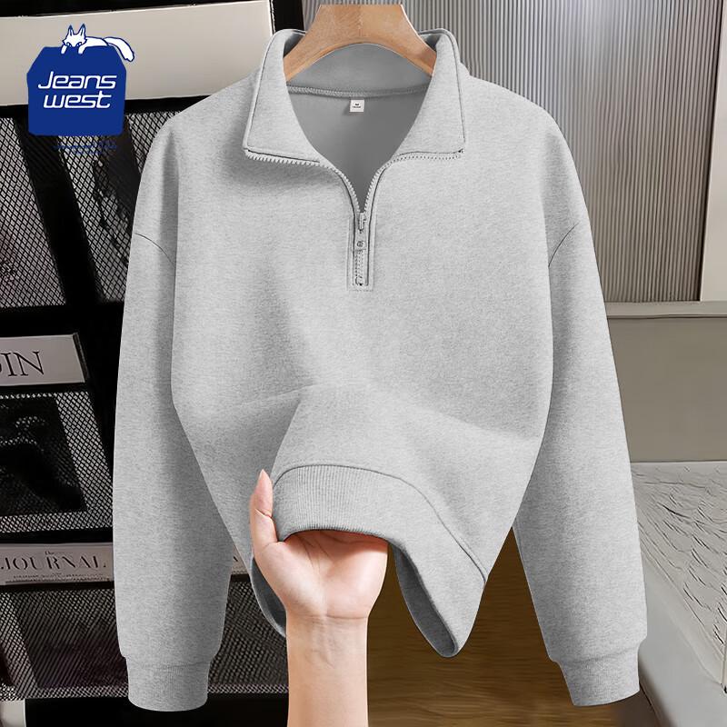 JEANSWEST CLUB Women's Half-Zip Plush Lined Stand Collar Sweatshirt