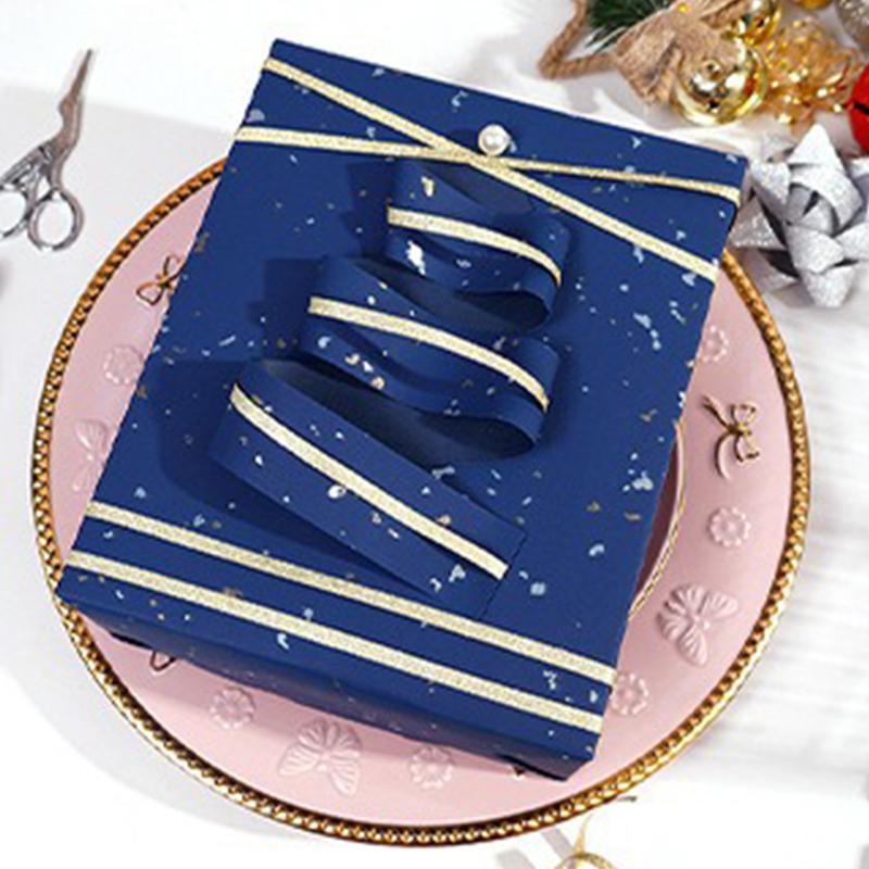 Navy BlueGold Foil Design Gift Wrapping Paper Gift Floral Wrapping Paper Arge Rolls Gift Packaging Craft Paper for Gifts ZSZ006