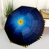 1pc Blue Yellow Design Automatic Opening and Closing Folding Umbrella with 8 Iron Ribs - Portable, Foldable for Travel yy251124151
