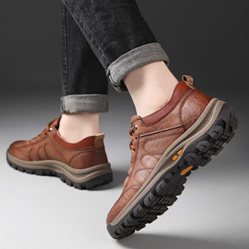 Marke Neue Männer Casual Schuhe Frühling Split Leder Dicken Buttom Tragen-beständig Schuhe Britischen Stil Herrenmode Sneaker schuh