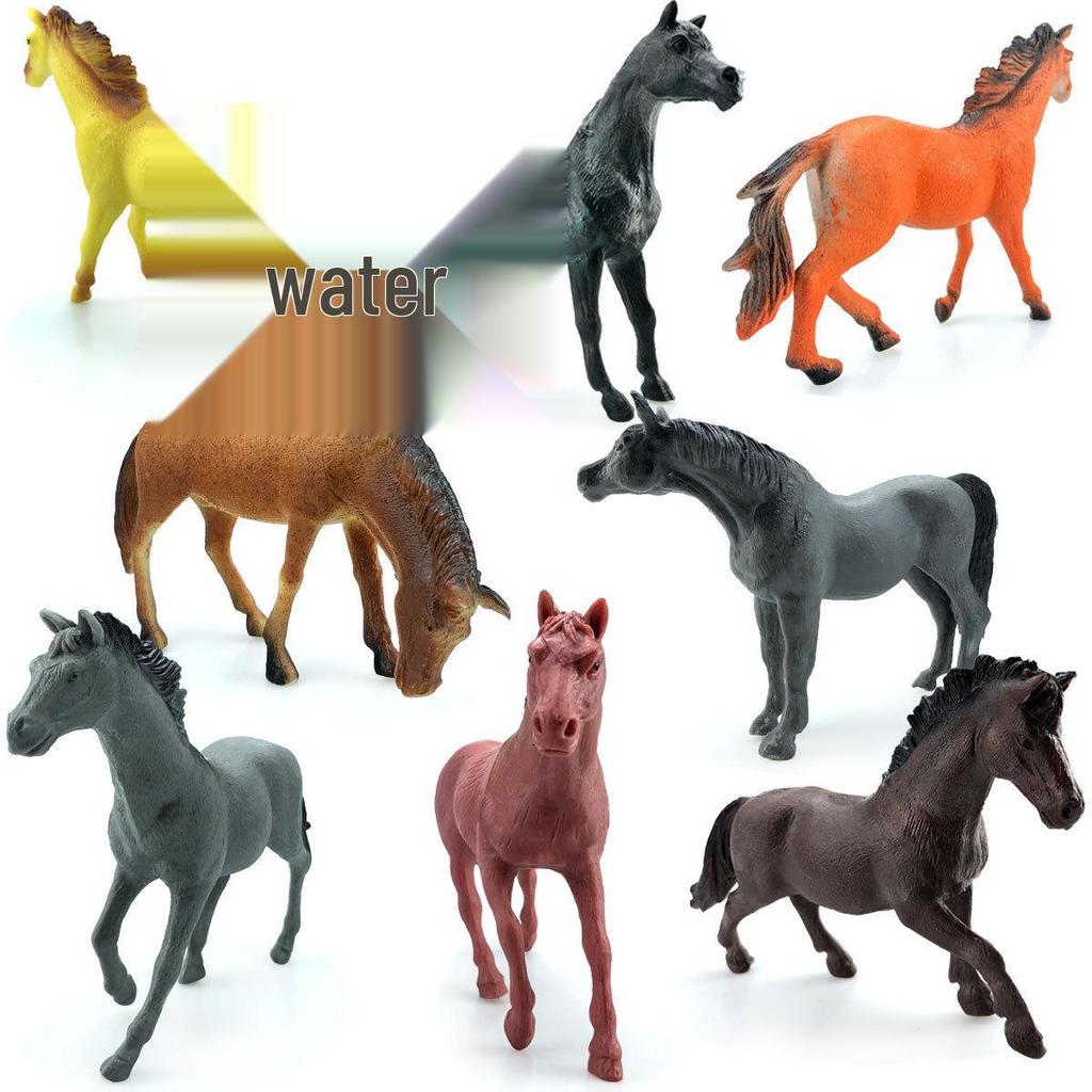 Black Stallion Foal Simulation Animal Model - Wild Horse Cognitive Toy Ornament for Children