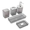 Bathroom Accessories Set Bath Ensemble Set with Toothbrush Holder Cup Lotion Bottles Soap Dish Tray