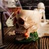 Halloween Multi-colored Skull Figurines, Halloween Rose Skull Resin Handicrafts, Terrifying Atmosphere Decorations