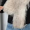 Women Scarf Solid Color Imitation Turkey Feathers Long Scarf Autumn Winter Warm Scarf Daily Party Street Wear