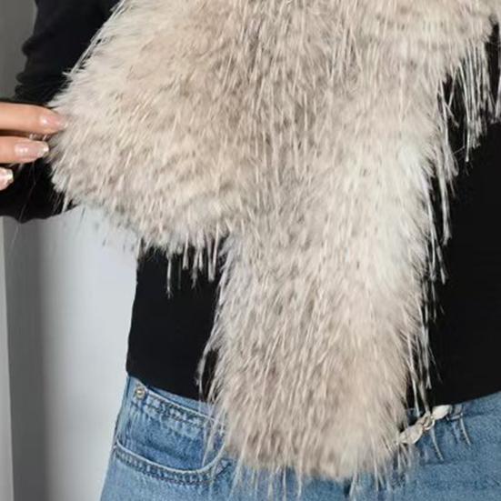 Women Scarf Solid Color Imitation Turkey Feathers Long Scarf Autumn Winter Warm Scarf Daily Party Street Wear