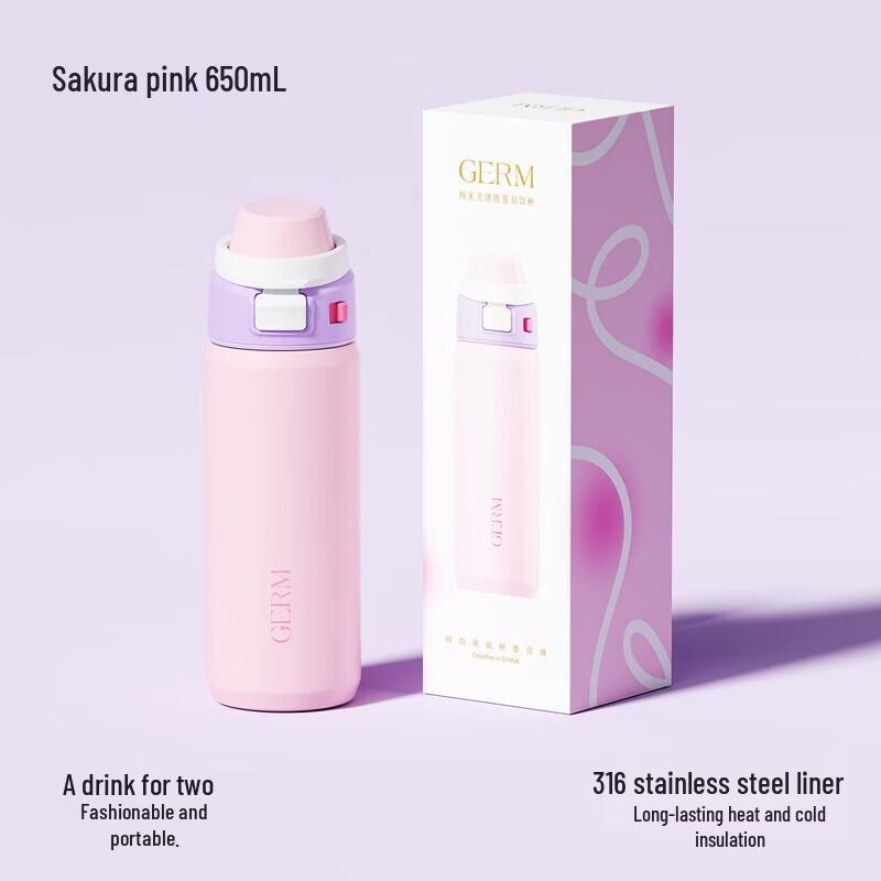 Gemi Vacuum Insulated Sport Water Bottle with Straw