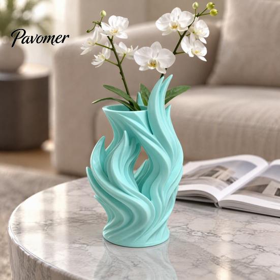 Langlebige Leichte Vase 3D Gedruckte Flammenvase, Dekorativ für Trockenblumen, Umweltfreundliches PLA Künstlerischer Tischplatten Blumen Haus Wohnzimmer Dekor Halter
