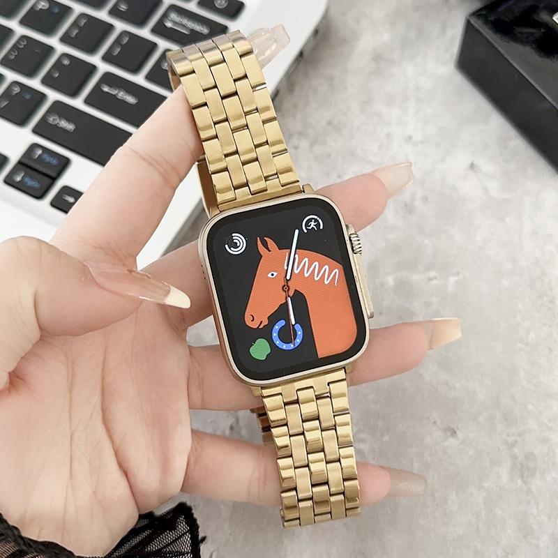 

Для Apple Watch 10 46мм/Ultra 2/Ultra 49мм/9 8 7 45мм/SE (2023) SE (2022) SE 6 5 4 44мм/3 2 1 42мм Ремінець з нержавіючої сталі Gold