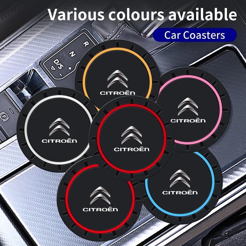 Car Silicone Coaster Anti-slip Water Cup Drink Mat For Citroen C4 C3 C5 C1 C2 Berlingo Celysee Cactus Picasso Aircross Saxo