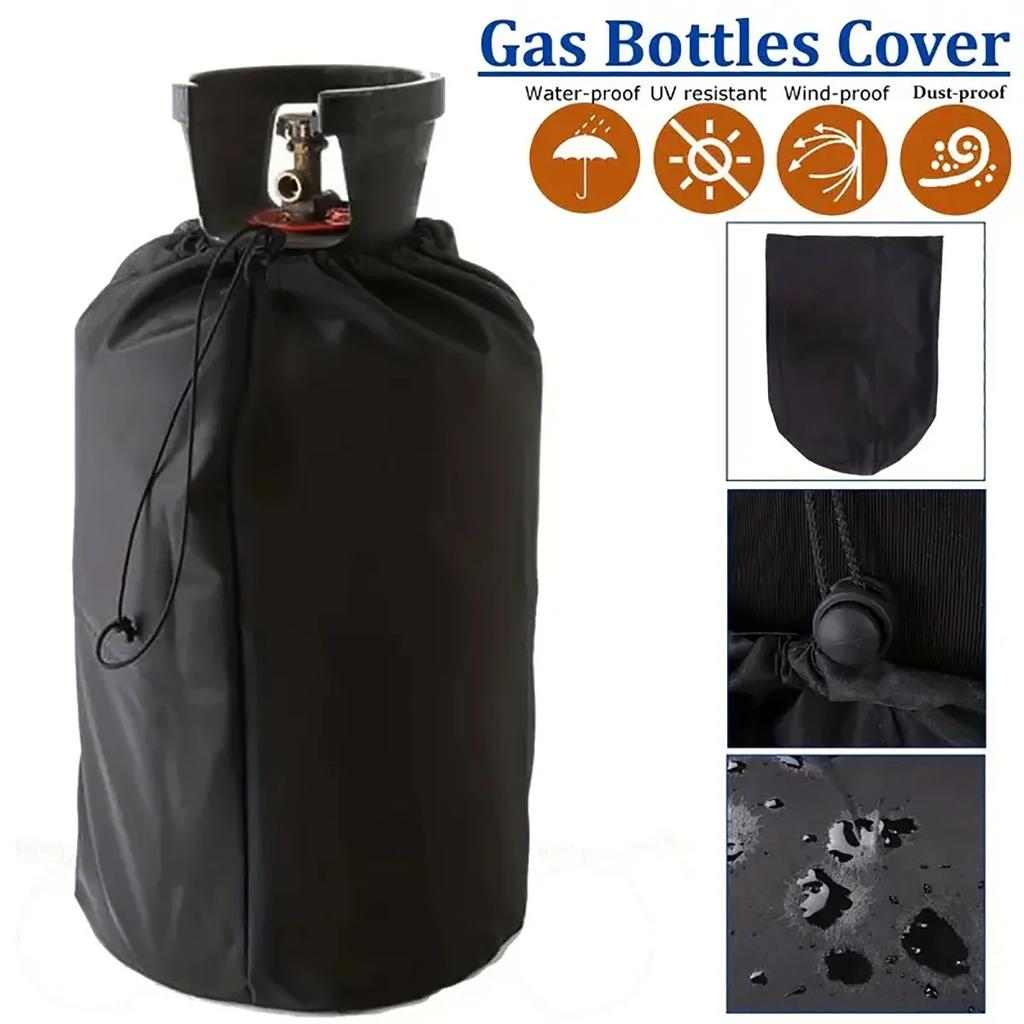210d Black Oxford Cloth Propane Tank Cover Camping Gas Stove Protective Cover, Kitchen Accessories, Barbecue Accessories
