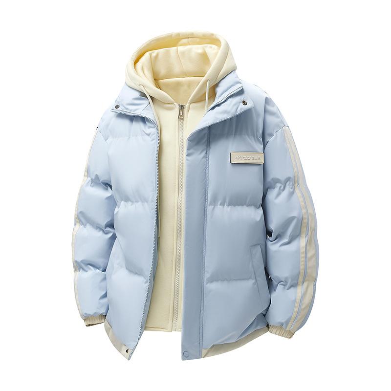 Baumwolle Winter Verdickt Neu Zweiteilig Falsch Lässig Jugend Vielseitig Mit Kapuze Paar Gleicher Stil Brotjacke