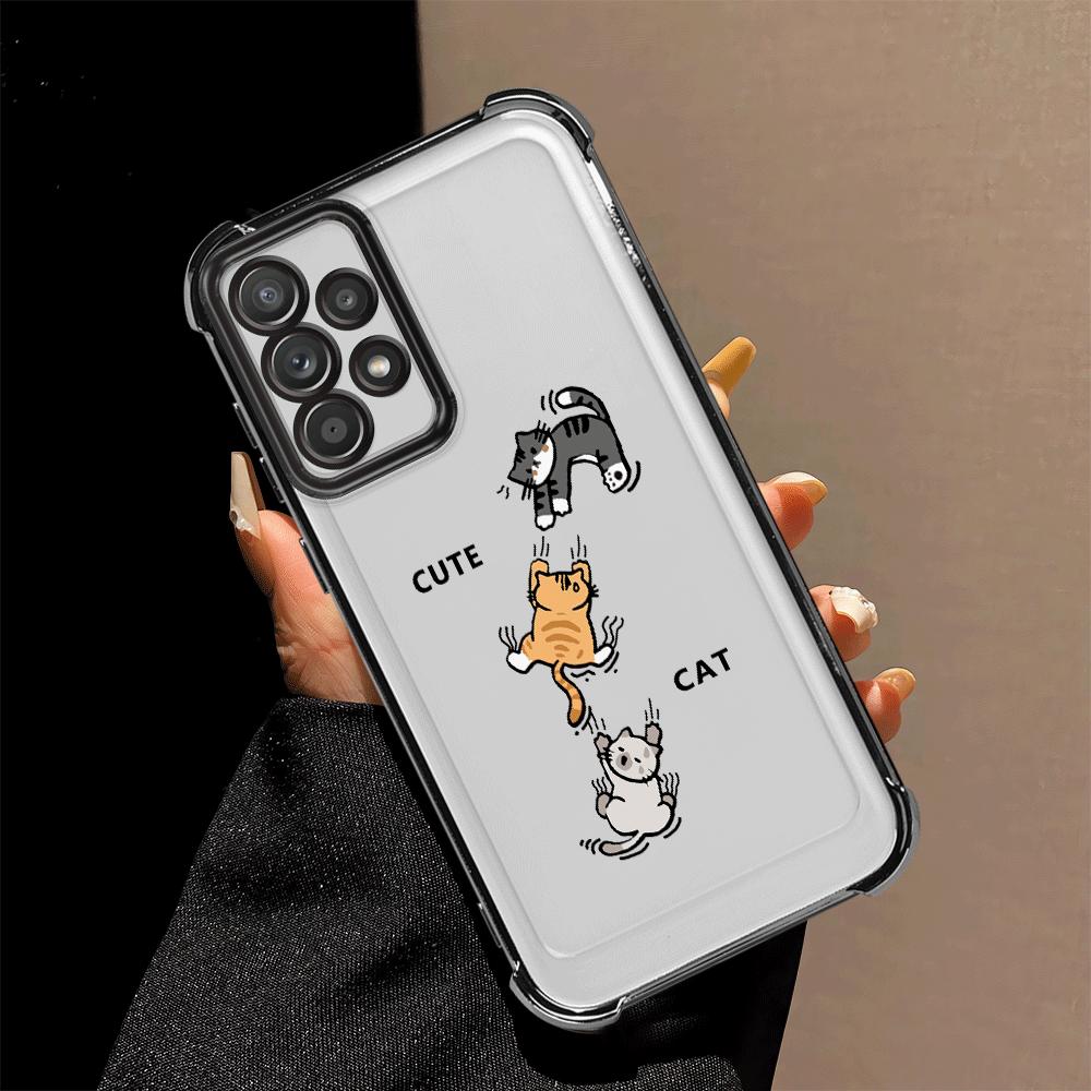 

Cartoon Cute Cat Phone Cover Case for Samsung Galaxy A15 A13 A26 A24 A52 A17 A33 A16 A35 A36 A25 A21s Galaxy A21s