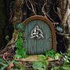 Miniature Fairy Gnome Door Figurines Elf Home Elf Door Embellishments Wooden Miniature Trees Courtyard Garden Decoration Crafts