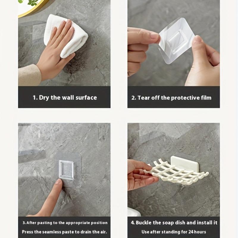 Soap Box Wall Mounted Drainage Shelf For Home Use No Punching High-end Bathroom New Soap Dish Rack Hooks For High-end Bathroom