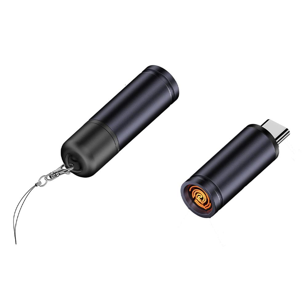 Type C Mini Lighter Blow-to-Ignite Auto Shut-Off for Air Travel Outdoor No Battery No Flame USB C Cigarette Lighter Adapter