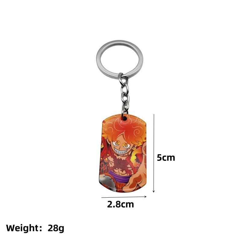 Anime Klíčenky - Styl Naruto, One Piece, Ninja a Douluo - Kovové Přívěsky s Barevným Potiskem