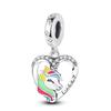 Charm Bead Charms Authentic Copper Plated Seven Colors Heart Unicorn Bead Charms Compatible With Bracelets Diy Fine Gift Women Delicate Jewellery