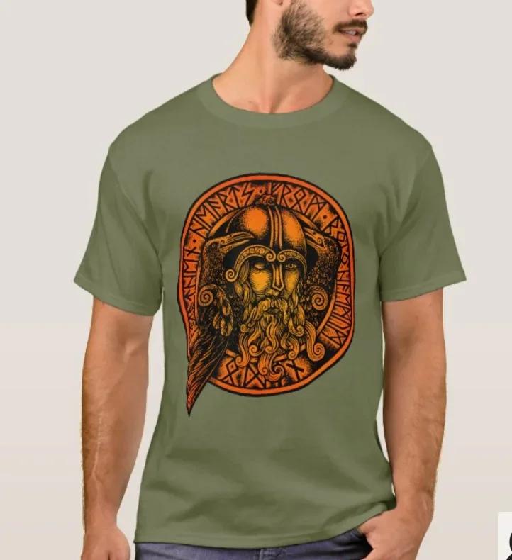 Ancient Nordic Runes Alphabet Odin with Ravens TShirt 100 Cotton ONeck Summer Short Sleeve Casual Mens Tshirt Size S3XL