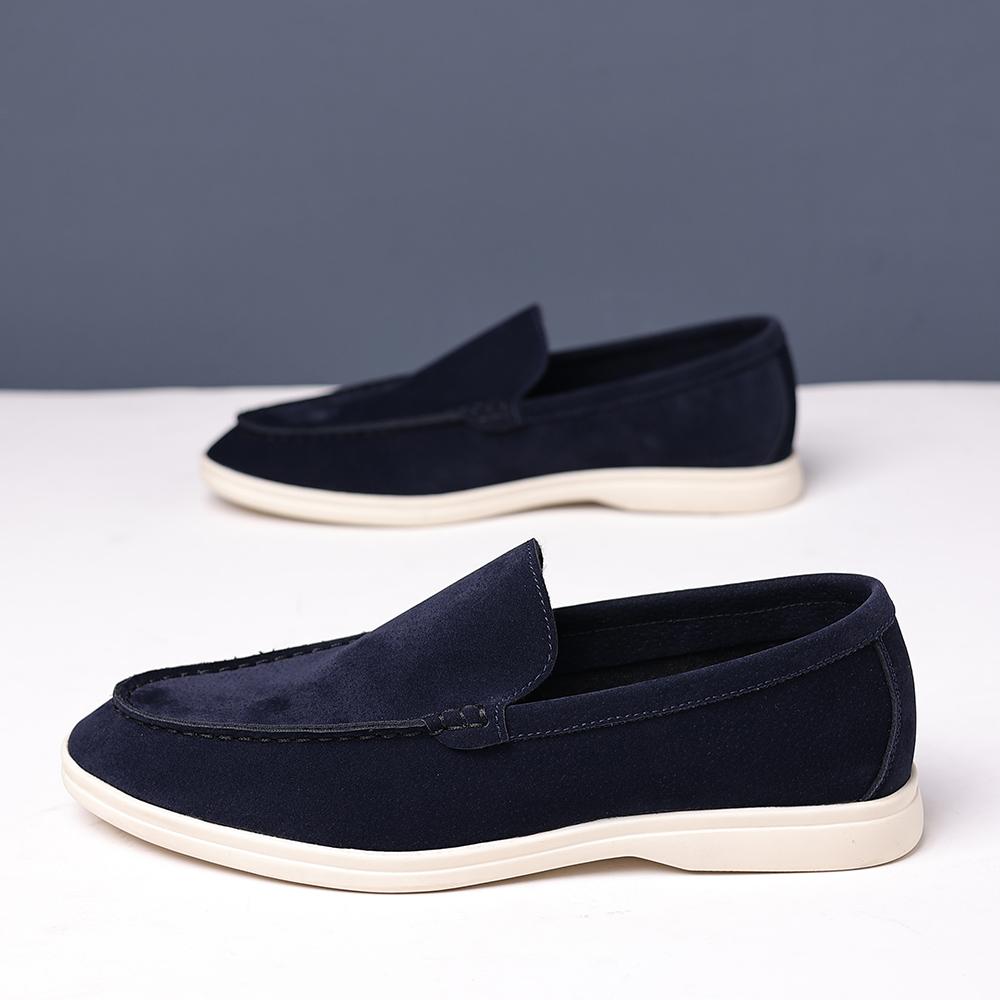 Fashion Breathable Male Walking Shoes Luxury Brand Men's Suede Loafers Casual Slip-On Dress Shoes All-match Comfortable Flat for Men