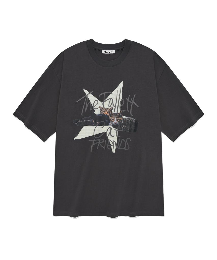 FALLETT Star Nero Short Sleeve T-Shirt Charcoal