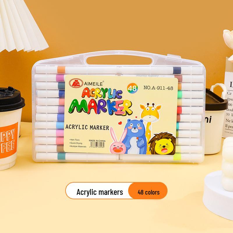 Quick-Drying, Stackable Acrylic Markers for Children's DIY Doodling