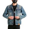 Xintang Men's Rhinestone-Studded Denim Jacket - Plus Size, Heavy Embroidery, Loose Fit Outwear