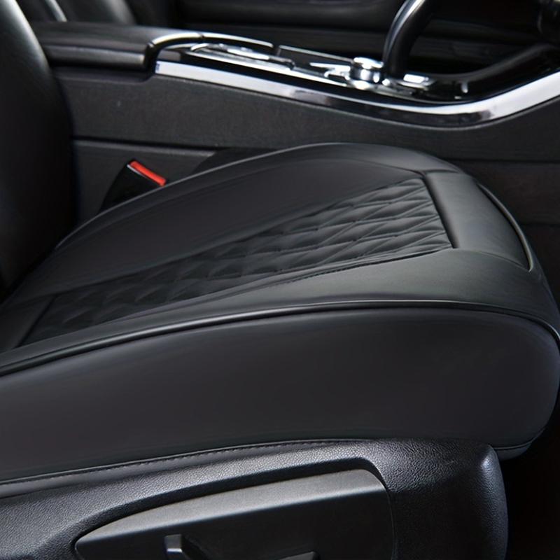 Universal Front Car Seat Covers - PU Leather Auto Seat Protectors with Cushion, Non-Slip Fit for Most Vehicles (Black/Beige/Red)