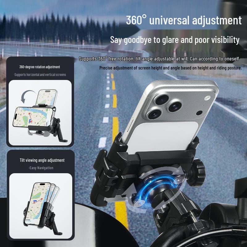 Creative Motorcycle & e-Bike Phone Holder with Shock Absorption and Lens-Free Navigation