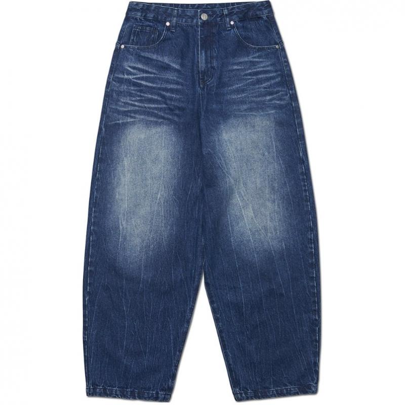 Nomanual Washed Jumbo Denim Pants   Washed Blue