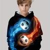 Autumn Winter 3D Football Printed Hoodies Fashionable Casual Warm Sports Long Sleeved Children's Boy Hooded Sweatshirts