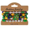 Bohemian World Cup National Pattern Seed Bead Pendant Bracelet Set