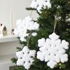 Dekorative snøfnugg til dørkarmer Pelsaktig julesnøfnuggpynt, Kunstpels Hvit trepynt, Plysjpynt Hengende topper Vinter