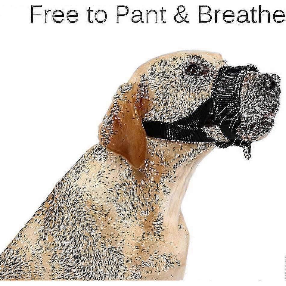 Verstellbare Nylon-Hundemaske mit Anti-Biss-, Anti-Bell- und Anti-Knabber-Funktionen in XL Schwarz 2025