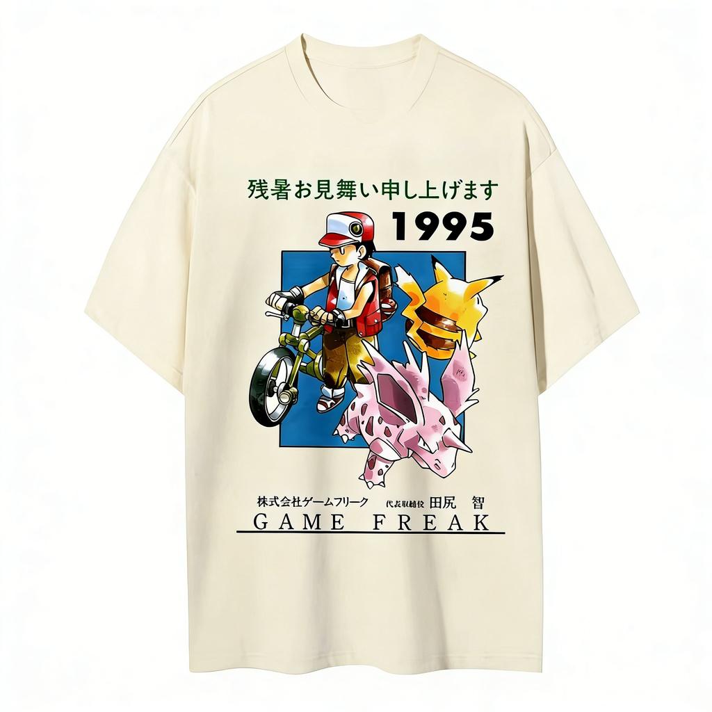 2026 Summer Oversized Pokemon Anime Graphic T Shirt Man Women Casual Cotton Short Sleeve Tee Top Y2k Streetwear Print Clothing