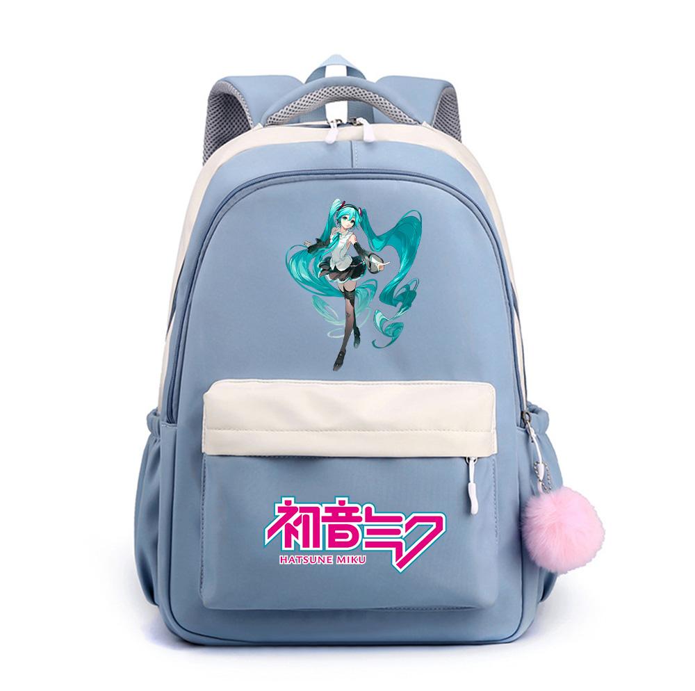 Anime Cartoon Hatsune Miku Printed Large Capacity Waterproof Backpack for Teenger Student Girl Boy Schoolbag Bookbag Kid Gift Travel Bag