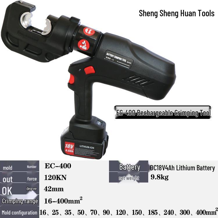 EZ-400 Rechargeable Hydraulic Electric Wire Crimping Tool and Cutter for 300 to H-type Connectors