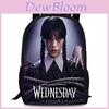Dětský batoh Wednesday Addams s velkou kapacitou a geometrickým potiskem pro školu a každodenní použití