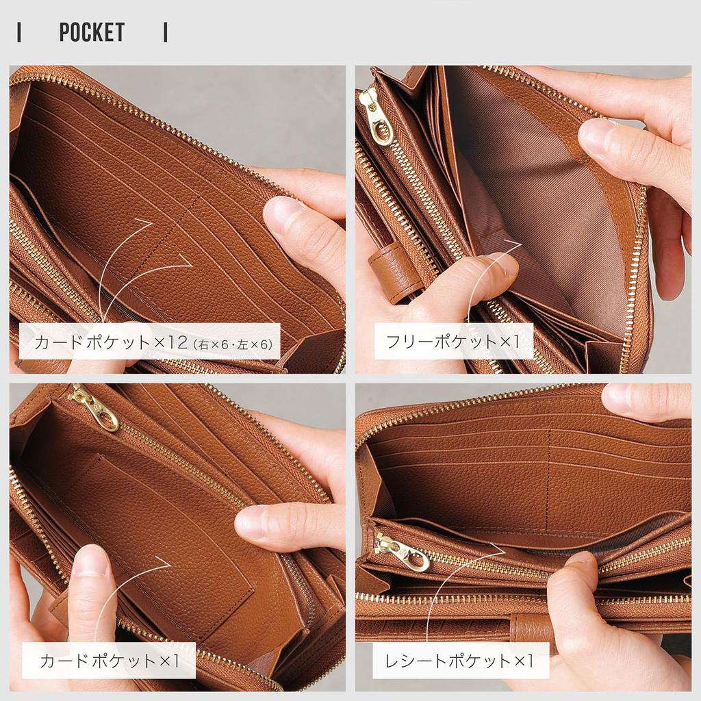 Lange Geldbörse aus echtem Leder mit großem Fassungsvermögen für 30 RFID- und Skimming-Karten, getrennt für geschäftliche und private Nutzung, passend für Versicherung, Ausland und mehr SW7 [BLUE SINCERE]