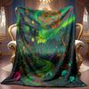 Cozy Fleece Blanket Featuring a Cosmic Space Design with High-Definition Digital Printing. Ideal for All Seasons, This Soft And Breathable 100% Polyes