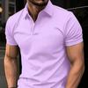 New Men's Casual Solid Colour Buttons Short-sleeved T-shirt Beaded Ground Small Twill POLO Shirt Men