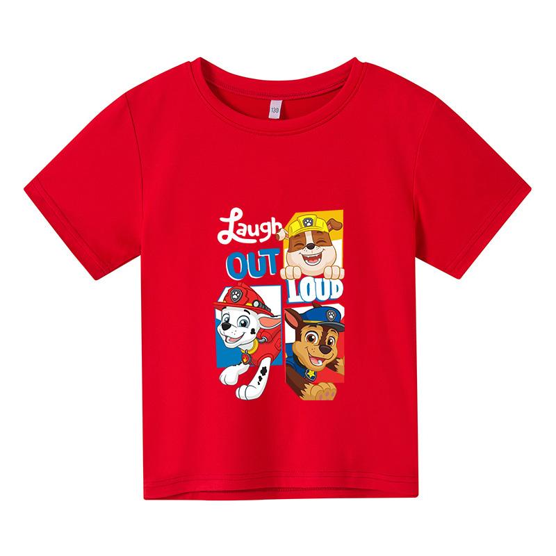 Moda 2025 Dzieci Urocze Ubrania Psi Patrol Dziecięcy Letni T-shirt Niemowlęcy Chłopięcy Kreskówkowy T-shirt Małe Dziewczynki Krótki Rękaw Casualowe Topy