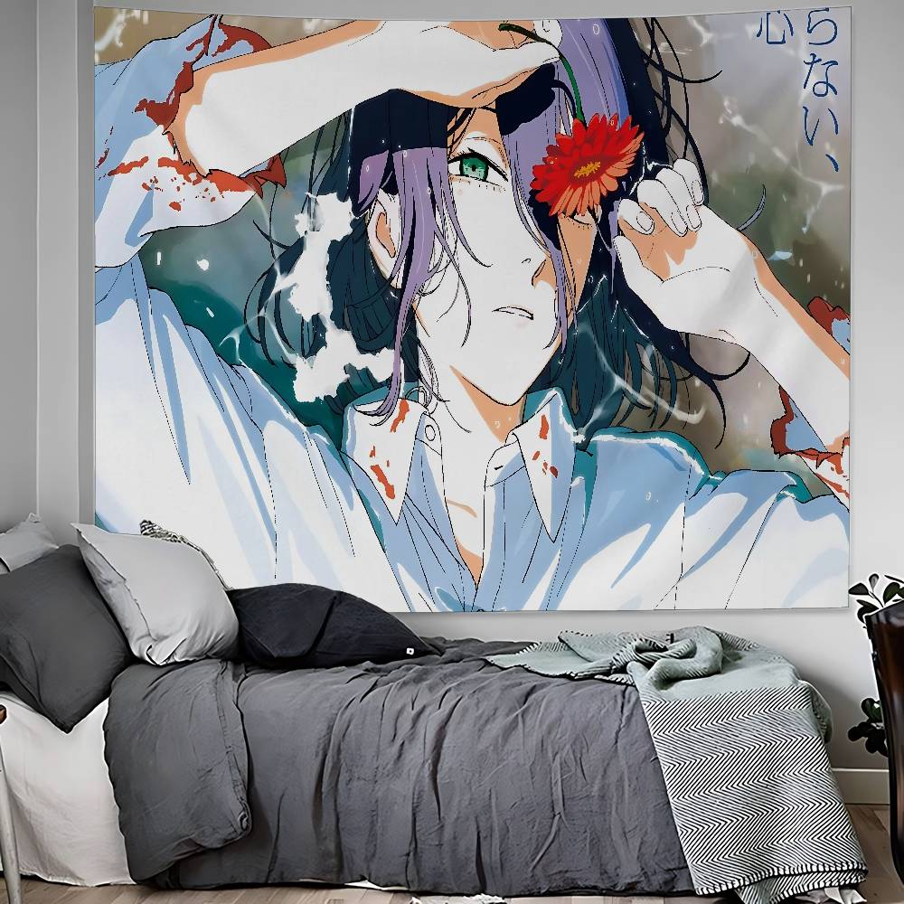 Chainsaw Man The Movie Reze Arc Hanging Bohemian Tapestry Hanging Tarot Hippie Wall Rugs Dorm Home Decor