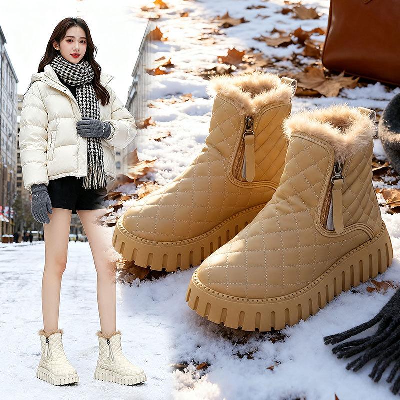 Snow Boots Women's New Winter Velvet Thickened Martin Boots Short Boots Women's Shoes Versatile Non-slip Student Cotton Shoes