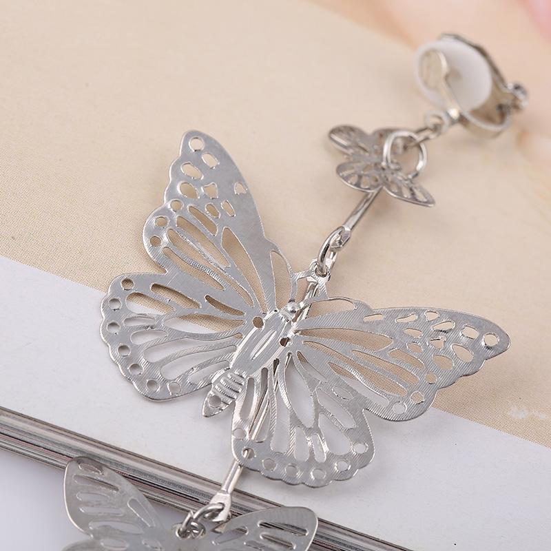Design 3 Butterfly Shape Tassel Clip On Earrings Wihtout Piercing For Women Fashion Luxury Big Statement Earrings