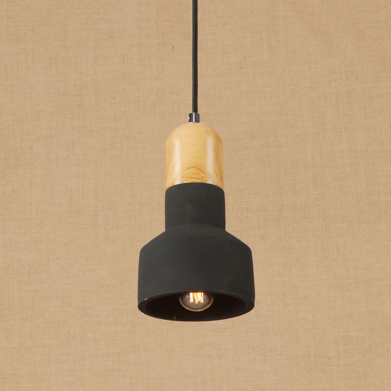 Lustre pequeno moderno industrial de cimento madeira maciça restaurante cozinha café bar