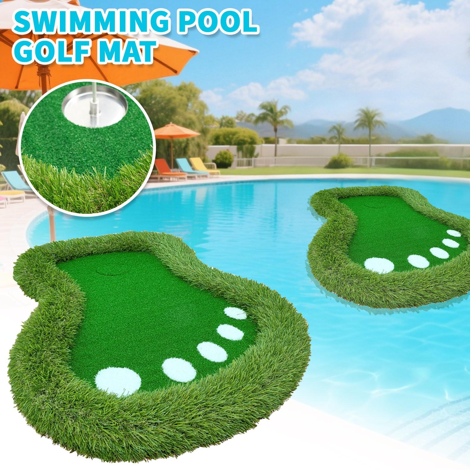 

Мат для игры в гольф на воде имеет складную сетку для чиппинга и плавучий, а также коврики для тренировки гольфа 60 см * 90 см (Только травяной коврик) One Size белый