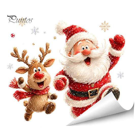 Removable PVC Clings Christmas Static Window Clings, Glass Decals, Snowman Santa Reindeer Nutcracker Seasonal Home Decor with Snowflakes, Reusable