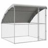 Canil para Cães com Armazenamento Prata 2 x 2 x 2 m Aço Galvanizado